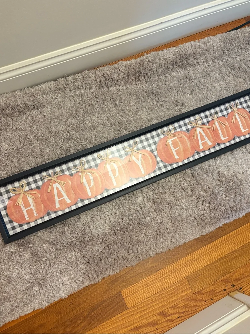 Kirklands Orange Pumpkin Happy Fall Plaque